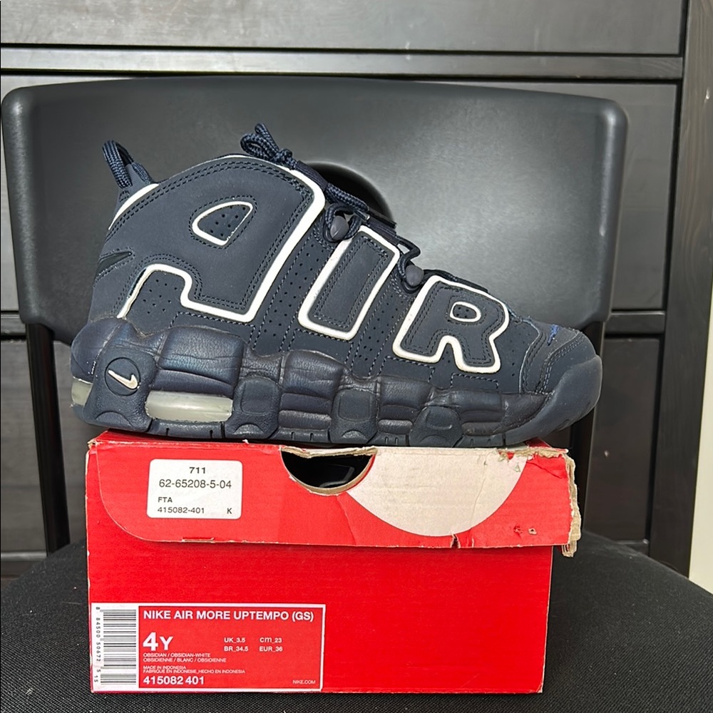 Nike Air More Uptempo Kids Shoes - Navy